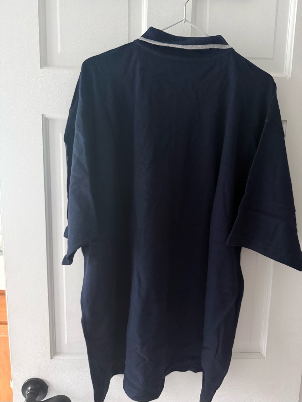 Men's Navy Polo with Contrast Stripe Collar